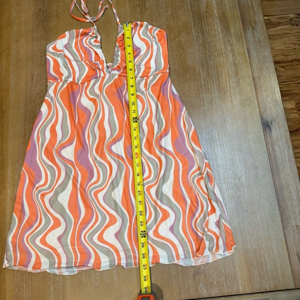 NWT Show‎ Me Your Mumu Outgoing Mini Dress Wavy Striped Size M *FLAW* - Picture 6 of 11
